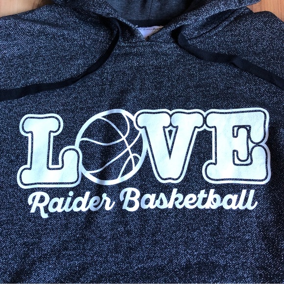 LOVE RAIDER BASKETBALL Hoodie Long Sleeve Top Small Black Gray Women’s - Picture 2 of 16